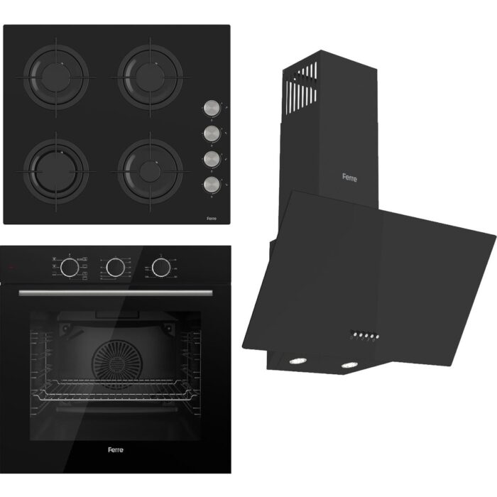 Ferre Fryart Basıc Serisi Siyah Set (CS205 + QXE62CS +D086 ) - Görsel 1