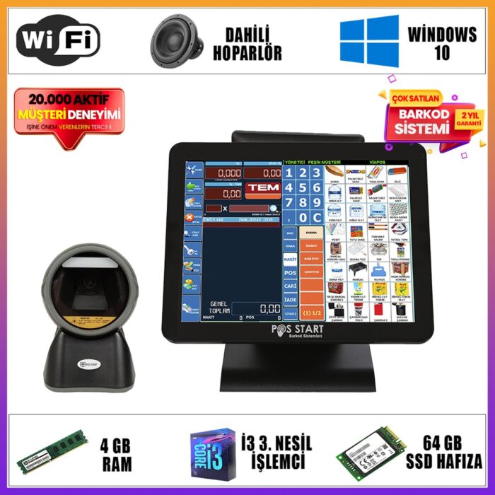 Posstart  Tercih Edilen Barkod Sistemi | Kullanışlı Set - Görsel 1