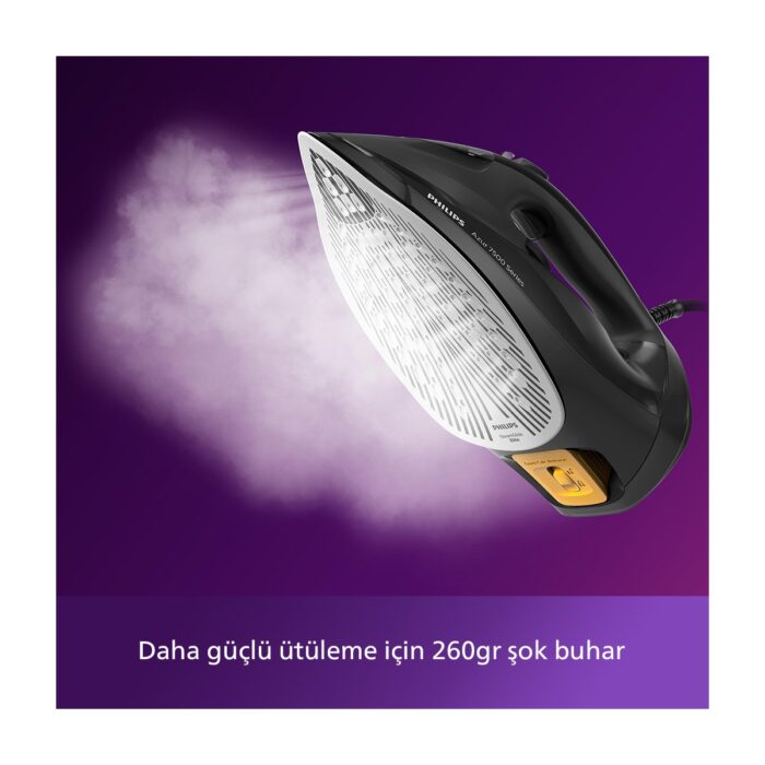 Philips DST7511/80 7500 Serisi Azur Buharlı Ütü 3200 W, 55g/dk Sürekli Buhar, 260 g Şok Buhar, SteamGlide Elite Taban, - Görsel 4