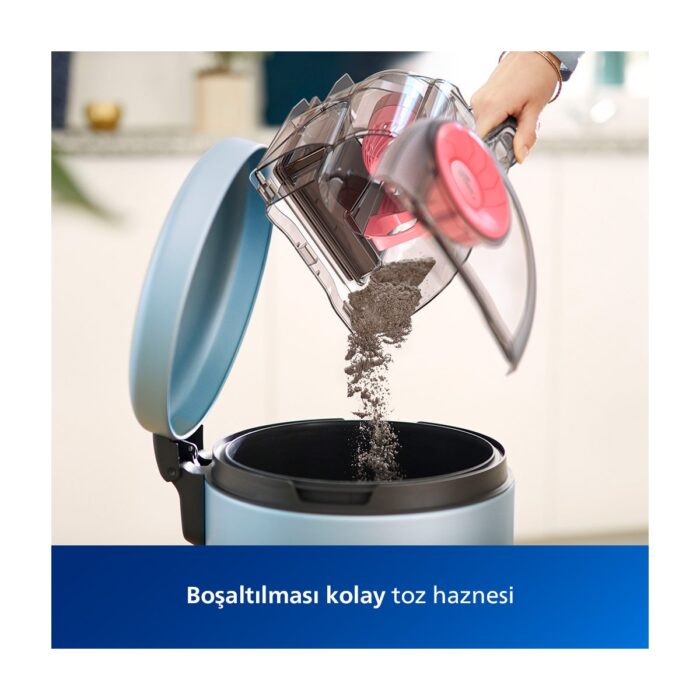 Philips XB2123/09 2000 Serisi Torbasiz Elektrikli Süpürge, 750 W, PowerCyclone 4, Super Clean Air Filtre, Kompakt ve Hafif, - Görsel 3