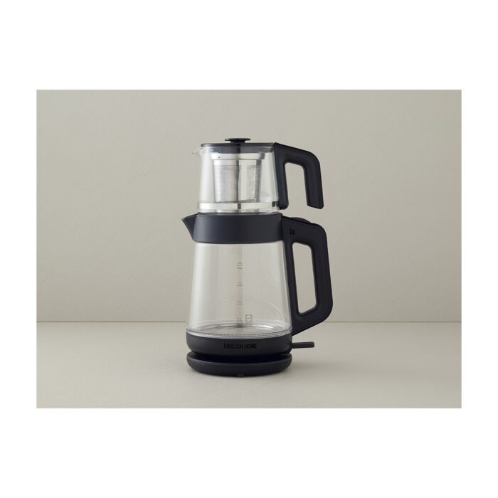 English Home CMK 6001 Cam Çay Makinesi ve Kettle Siyah - Görsel 1