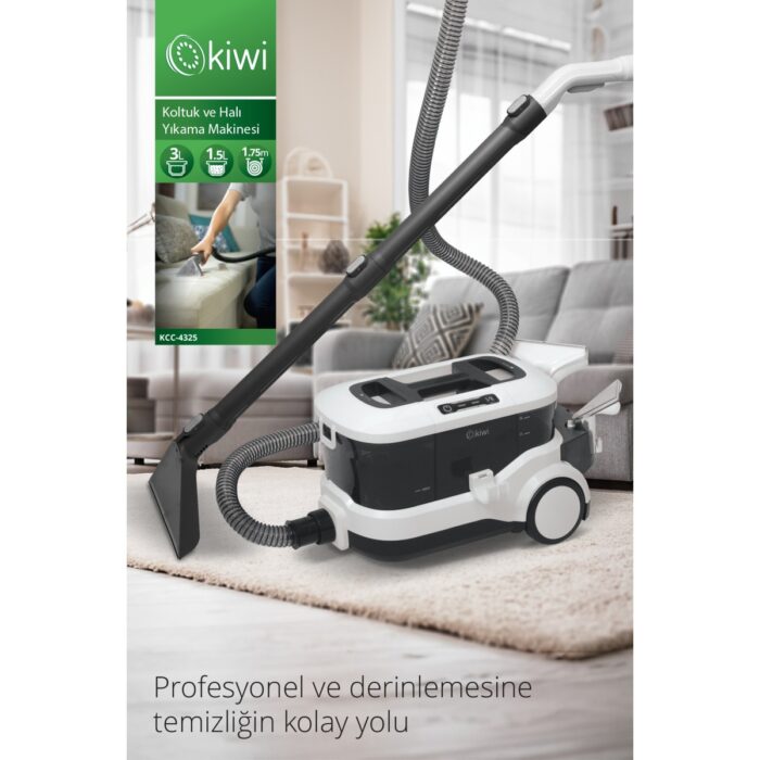110000606422408.jpg Kiwi KCC-4325 Koltuk ve Halı Yıkama Makinesi Beyaz - Görsel 1