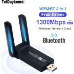 Megamus Pc Için Çift Anten Bt5.0 Wifi 2'si Bir Arada Çift Bantlı AC1300MBPS Usb3.0 Wifi Adaptörü