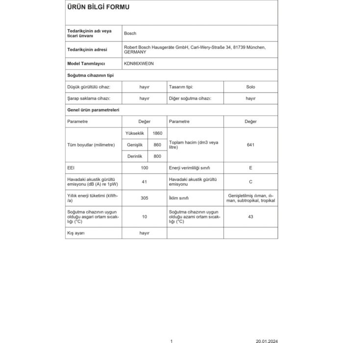 Bosch KDN86XWE0N 641 Lt No-Frost Buzdolabı - Görsel 5