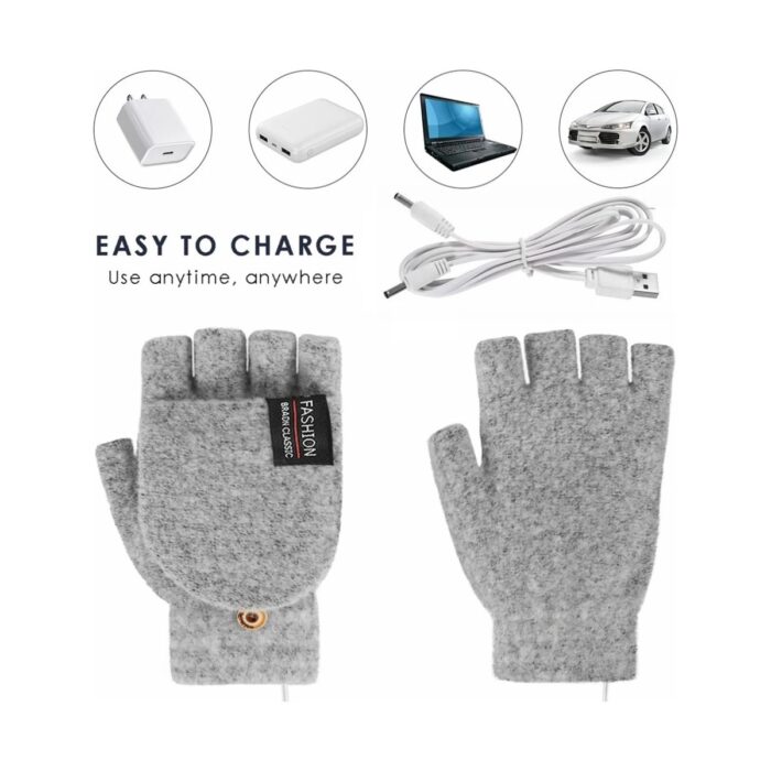 Xavier USB Şarj Edilebilir Isıtmalı Eldiven El Isıtıcıları Eldivenler Isıtıcı Yeniden Kullanılabilir Kış Sıcak Isıtma Dizüstü Kadın Erkek Için (Yurt Dışından) - Görsel 2