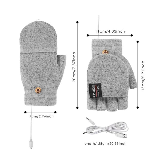 Xavier USB Şarj Edilebilir Isıtmalı Eldiven El Isıtıcıları Eldivenler Isıtıcı Yeniden Kullanılabilir Kış Sıcak Isıtma Dizüstü Kadın Erkek Için (Yurt Dışından) - Görsel 3