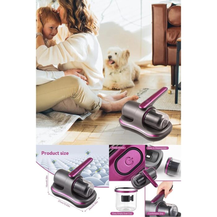 Enshall Şarjlı Mini Uv-C Işınlı El Süpürgesi  Çarşaf Yastık Tüy Temizleme Makinesi 5000-8000PA 100W - Görsel 4