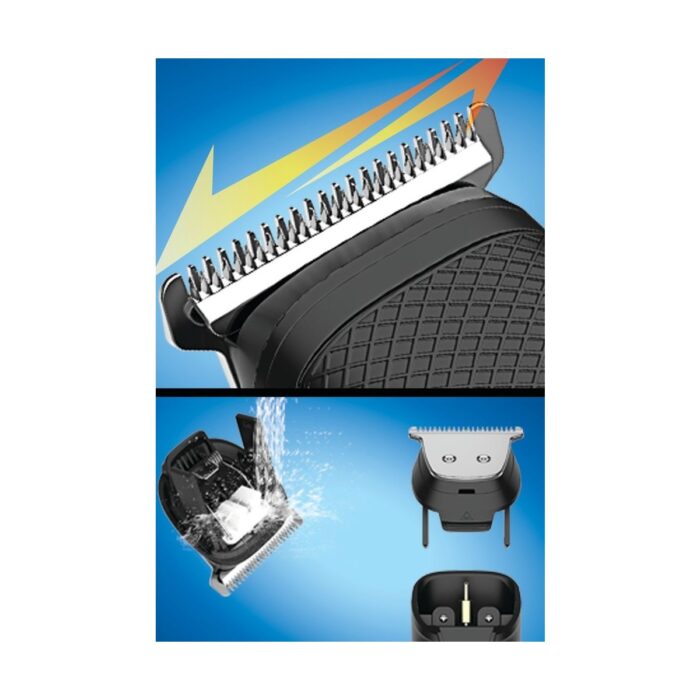 Aprilla 7'si 1 Arada Saç, Sakal ve Vücut Tıraş Makinesi – Paslanmaz T Bıçaklı, Şarjlı, Islak/Kuru Kullanım, Mavi - Görsel 3