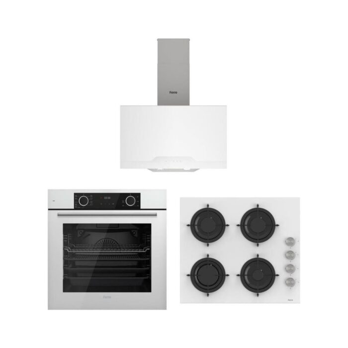 Ferre Fryart Beyaz Set ( D064 Beyaz Davlumbaz -CS206 Beyaz Ocak- XE63CB Fryart Beyaz Fırın) - Görsel 1