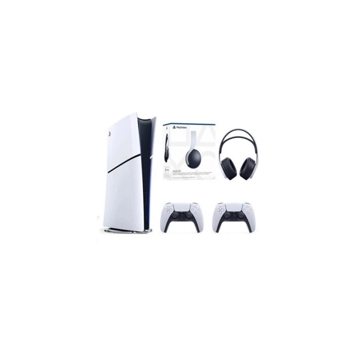 110000644399542.jpg Sony Playstation 5 Slim Dijital Edition + 2 Dualsense + 3D Plus Kulaklık Oyun Konsolu - Görsel 1