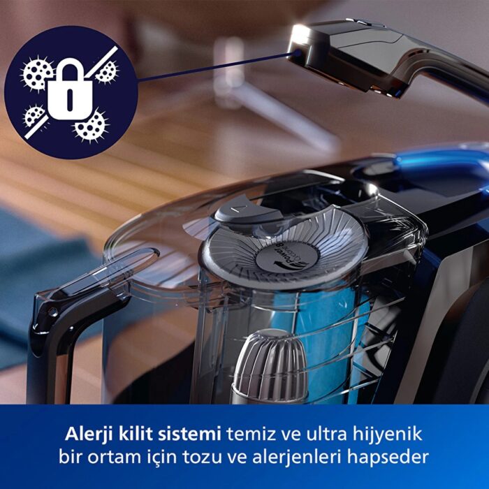 Philips 7000 Serisi PowerPro Max Torbasız Elektrikli Süpürge, 750W, PowerCyclone 8, Alerji Kilit Sistemi, TriActive+ Başlık, FC9749/07  - Görsel 2