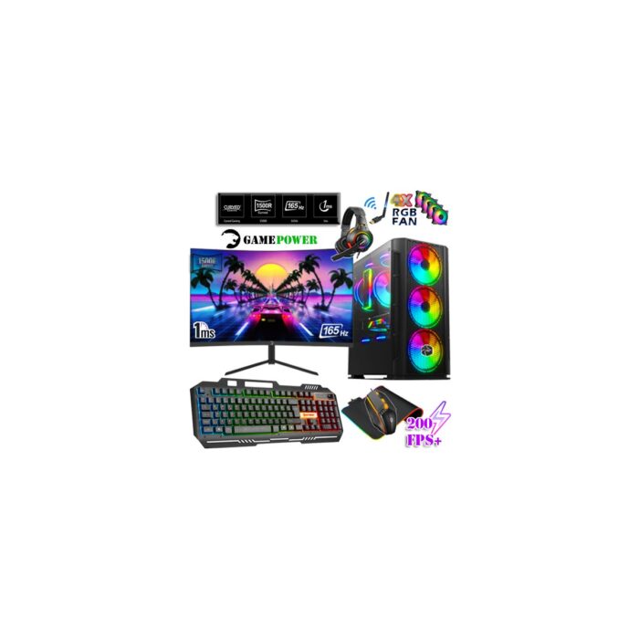 Zeiron Gprx5 Ryzen 5 3600 16GB 256GB SSD+500GB HDD RX550 165Hz 23.6" Oyuncu Masaüstü Bilgisayar - Görsel 1