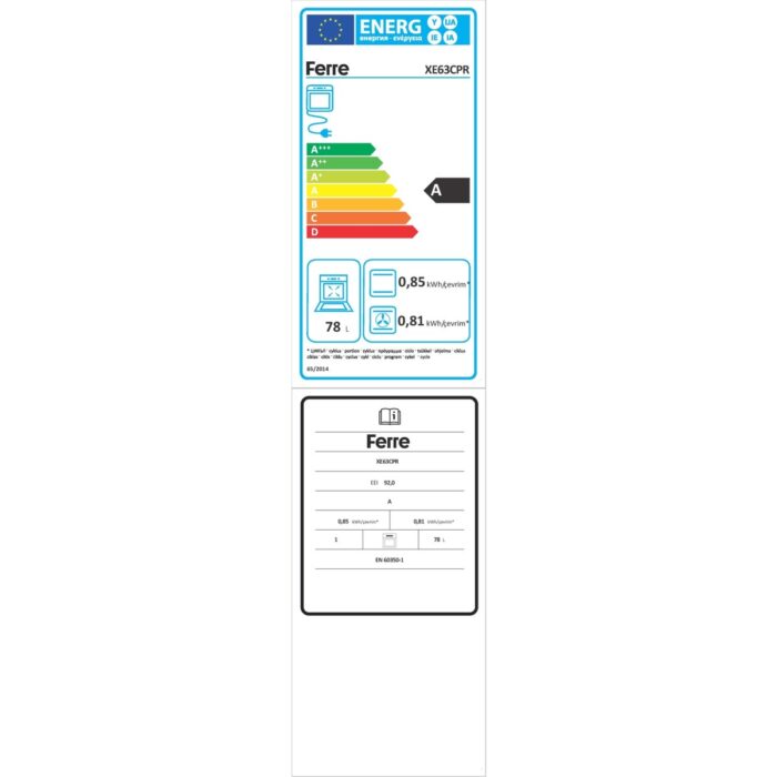 Ferre XE63CPR Fryart Gri Ankastre Fırın (0+9 Konum) - Görsel 5
