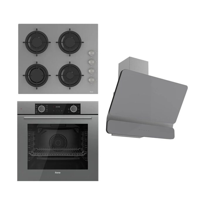 Ferre Steamart&fryart Serisi Buharlı Pişirme Gri Set (CS208 + XE64CPR +D082 ) - Görsel 1