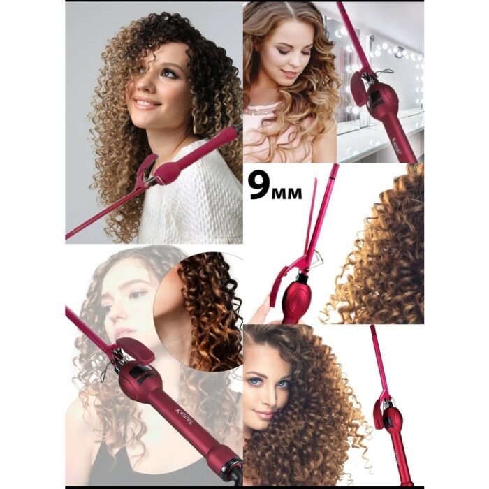 Ergin Group Afro Dalga Saç Maşası  Profesyonel Saç Şekillendirici Wag  Maşa 9 mm Ince Bukle - Görsel 4