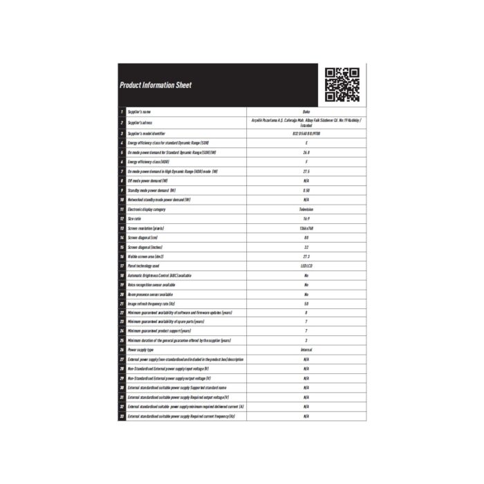 Beko B32 D 500 B 32" 81 Ekran Uydu Alıcılı Full HD LED TV - Görsel 4