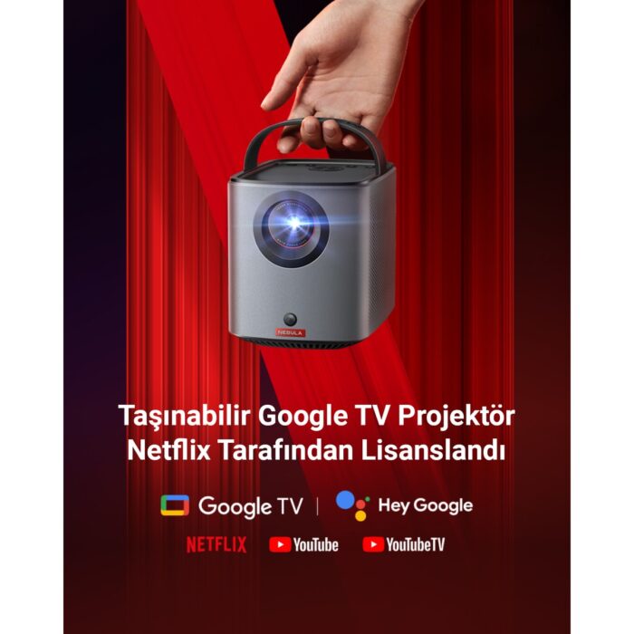 Anker Nebula Mars 3 Air Akıllı Taşınabilir Projeksiyon Cihazı - Netflix Lisanslı - 400 ANSI-Lumen - Native 1080P - Dolby Digital Ses - 150 inç Görüntü - (Anker Türkiye Garantili) - Görsel 2