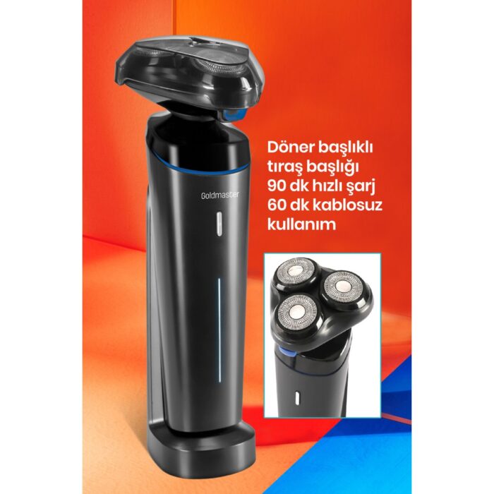 Goldmaster Zero Şarj Standlı Oynar Başlıklı Islak Kuru 5 In 1 Erkek Bakım Seti GM8141 - Görsel 5