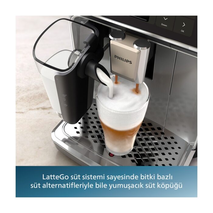 Philips LatteGo Tam Otomatik Espresso Makinesi, 12 Sıcak ve Soğuk İçecek, Silent Brew, EP4446/70 - Görsel 3