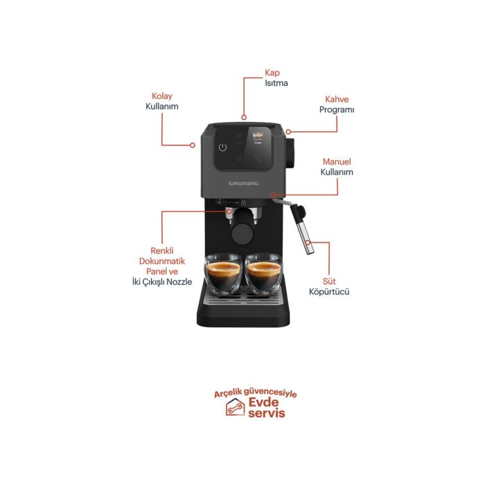 Grundig KSM 4330 Delisia Coffee Yarı Otomatik Süt Köpürtücülü Espresso Makinesi - Görsel 2