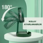 Robeve Masaüstü Vantilatör Şarjlı Vantilatör Yükselebilen Fan Vantilatör Soğutucu Fan Klima Serinletici Fan 3 Kademeli Hız Ayarı Vantilatör - Görsel 4