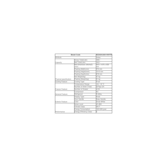 Samsung RZ20DG3001WWTR  160Lt Tek Kapılı Derin Dondurucu - Görsel 4