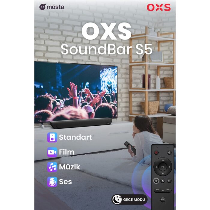 Oxs S5 Dolby Atmos HDMI Earc, Dolby Atmos 3.1.2 Dahili Subwoofer Tv Için Sound Bar - Görsel 5