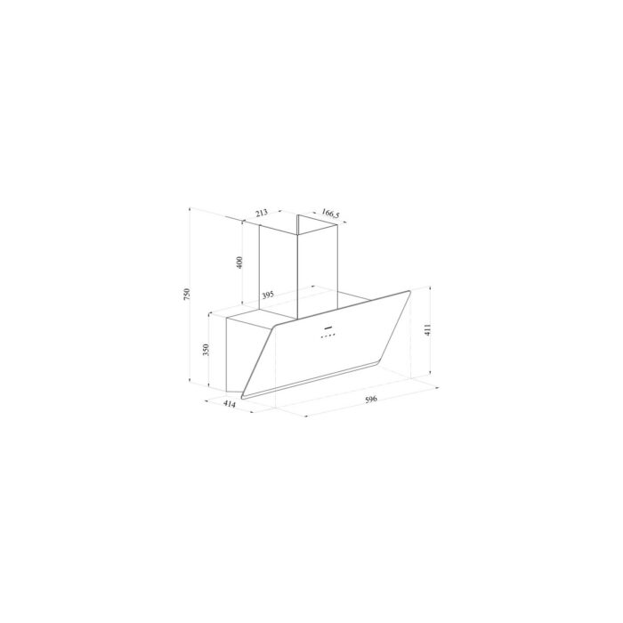 Silverline 3457 Soho Duvar Tipi 60 CM Davlumbaz siyah - Görsel 3