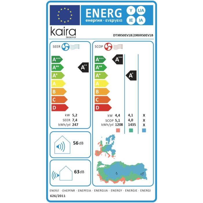 Kaira DTXR50E A++ 18000 BTU Wifi Inverter Duvar Tipi Klima (Montaj Dahil) - Görsel 5