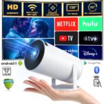 Robeve Mini Projeksiyon Taşınabilir Projeksiyon Cihazı Hd Projeksiyon Cihazı Android 11 Android Tv Projeksiyon Cihazı Ev Sinema Projeksiyon Akıllı Hoparlörlü Projeksiyon Wifi Bluetooth Taşınabilir