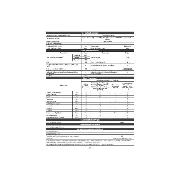 Windsor Ws D530 St E Enerji Sınıfı 175 lt Statik Dikey Derin Dondurucu - Görsel 4