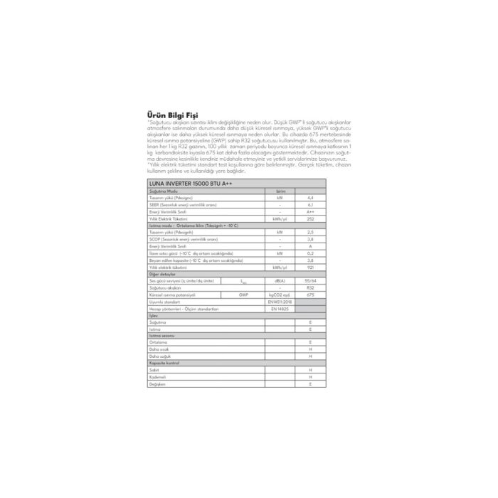 Regal Luna A++ 15000 BTU Inverte Duvar Tipi Klima - Görsel 5