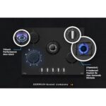 Tommatech TAO7001BG Ankastre Wok Gözlü Gazlı Ocak 70 cm Siyah Cam - Görsel 2