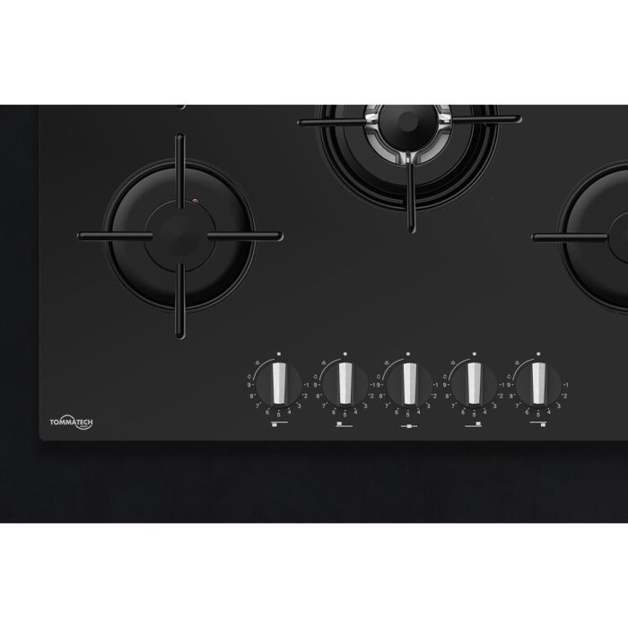 Tommatech TAO7001BG Ankastre Wok Gözlü Gazlı Ocak 70 cm Siyah Cam - Görsel 3