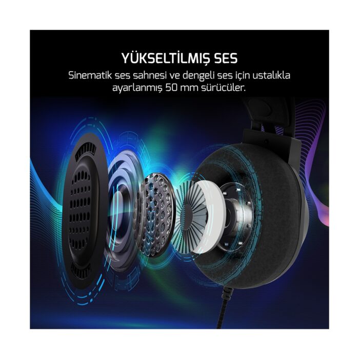 Gamepower Voldon Siyah 7.1 Surround Rainbow Gaming Kulaklık - Görsel 5