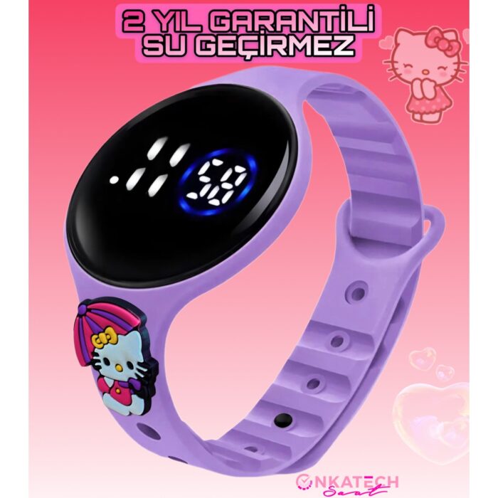 Onkatech Dijital Dokunmatik LED Ekran Su Geçirmez Figürlü Çocuk Kol Saati Bileklik-Yuvarlak Ekran Dijital Çocuk Bileklik - Görsel 1