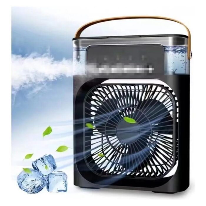 110000717845796.jpg Aet Masaüstü Taşınabilir Buzlu Vantilatör Su Soğutmalı LED Işıklı Soğutucu Fan Aır Cooler Fan - Görsel 1