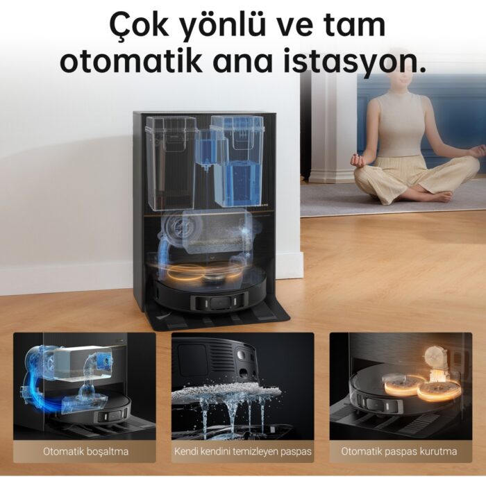 Dreame L20 Ultra Robot Süpürge Siyah, Otomatik Paspas Çıkarma ve Kaldırma, Yıkama ve Kurutma, 7000Pa Emiş, Kendi Kendini Boşaltma, Kendi Kendini Doldurma, AI Engellerden Kaçınma - Görsel 5