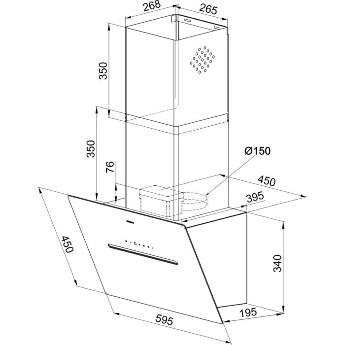 Kügerr D8 60 cm Siyah Cam Ankastre Sessiz Davlumbaz - Görsel 5