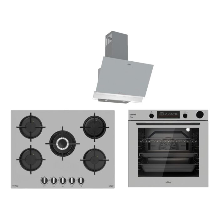 110000722488286.jpg Tommatech TT400 Gri Ankastre Set TDE6003SG Davlumbaz + TAO7001SG Ocak + TAF6003SSP Fırın - Görsel 1