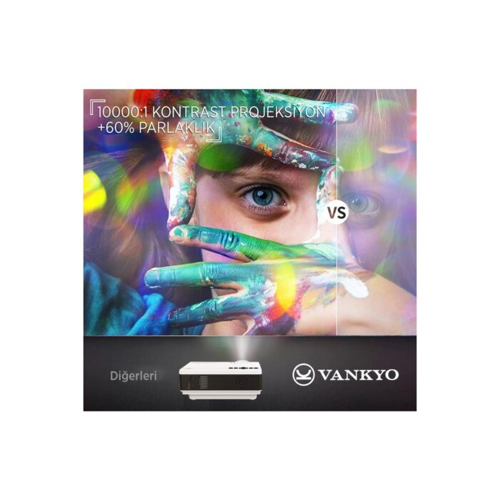 VANKYO Leisure 410 5G WiFi Projeksiyon Cihazı - 1080P Destekli - 240 İnç Yansıtma - Dahili Hoparlör - PS5/PS4/XBOX/HDMI - Görsel 5