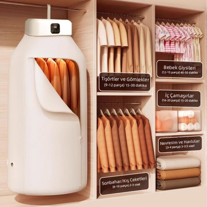Mioji Mio UV100X Yeni Nesil UV Işıklı Taşınabilir Portatif Askılı Katlanabilir Çamaşır Kurutma Makinesi - Görsel 4