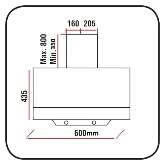 Alveus F18 Tek Camlı Beyaz Ankastre Davlumbaz - Görsel 4