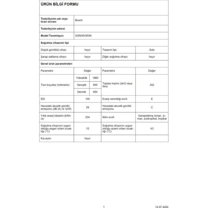 Bosch GSN36VIE0N 7 Çekmeceli Inox Derin Dondurucu - Görsel 4