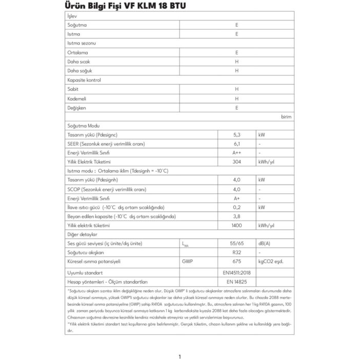 Vestfrost Vf Klm A++ 18000 BTU/h Inverter Duvar Tipi Klima - Görsel 5