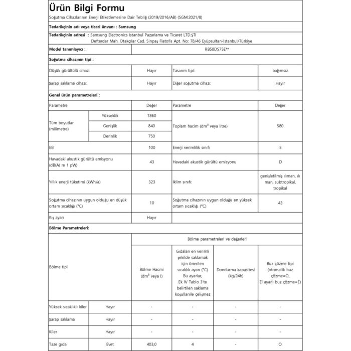 Samsung RB58DS75EWW/TR 580 Lt Alttan Donduruculu No-Frost Buzdolabı, İkili Soğutma - Görsel 4