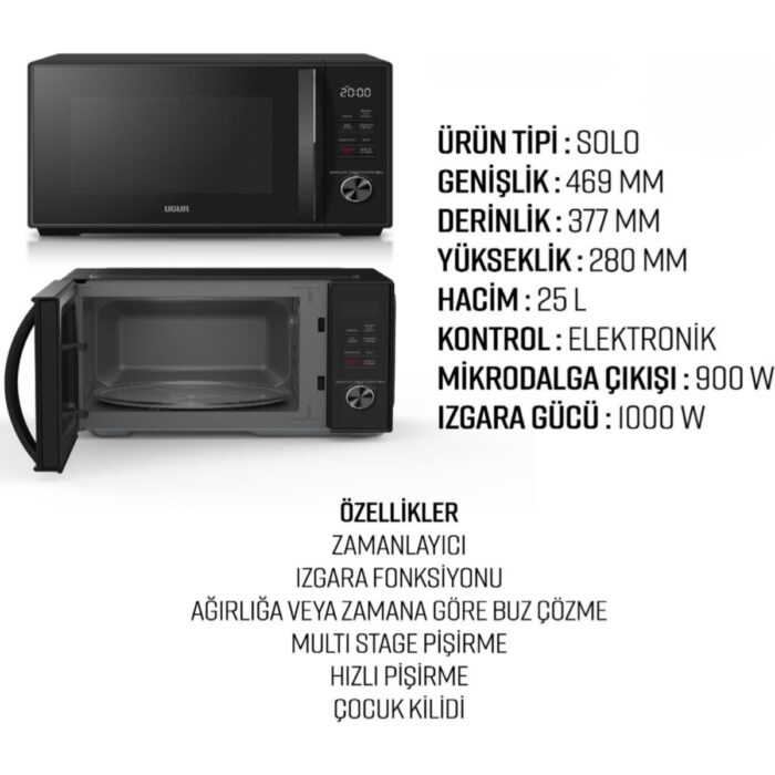 Uğur Uef 25M Smd 25 L Geniş Iç Hacimli Solo Mikrodalga - Görsel 4