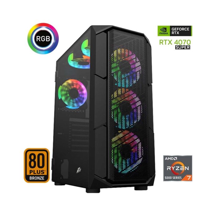 Xaser XSR641 Ryzen 7 5700X 16GB Ram 512GB M.2 Nvme SSD 12GB RTX4070 Super 24"curved 180Hz Oyun Bilgisayarı - Görsel 2