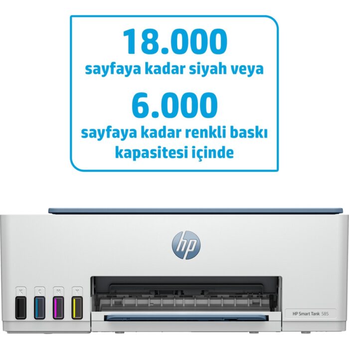 HP 1F3Y4A 585 SMART TANK - WIRELESS ALL-IN-ONE RENKLİ MÜREKKEP PÜSKÜRTMELİ TANKLI YAZICI 12PPM 1F3Y4A - Görsel 3