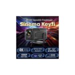 Torima HY320 Siyah Taşınabilir Sinema Projektörü 4K 1080P Ev Sineması Bluetooth Android Akıllı Projeksiyon Wifi - Görsel 3